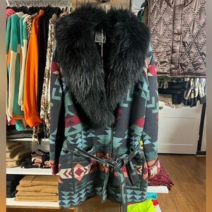 Double D Ranch Multicolor with Black Faux Fur